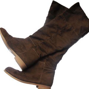 Knee High Boots 9 brown microfiber suede women's shoes
